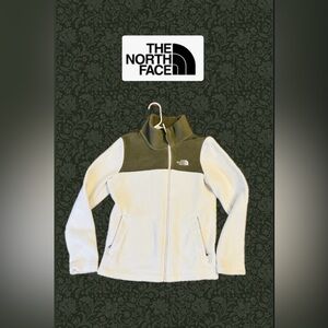 The North Face Olive & Cream Full-Zip Fleece Jacket